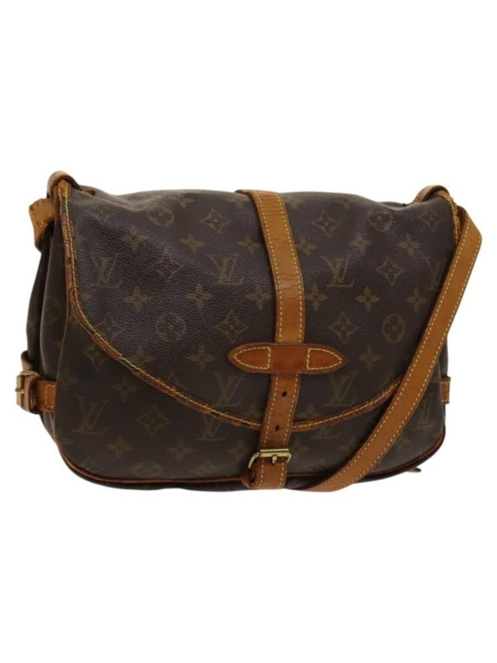 Authentic LOUIS VUITTON Monogram Saumur 30 Shoulder Bag M42256 LV